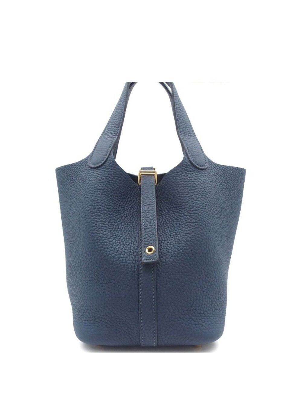 Hermes Picotin Lock PM Blue Deplus Gold Taurillon Clemence Handbag
